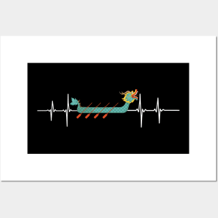 Dragon Boat Racing Passion Love Heartbeat Posters and Art